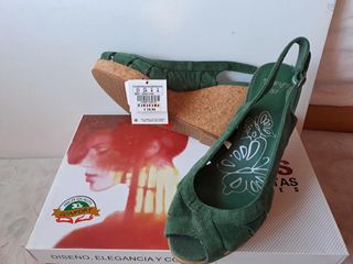 Cuñas HEIDY zapatos PLATAFORMA corcho NUEVOS 37