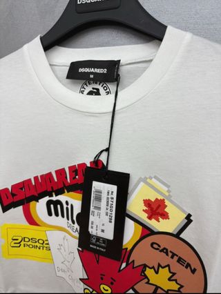 T-shirt Dsquared2 Milano Caten Patch Bianca