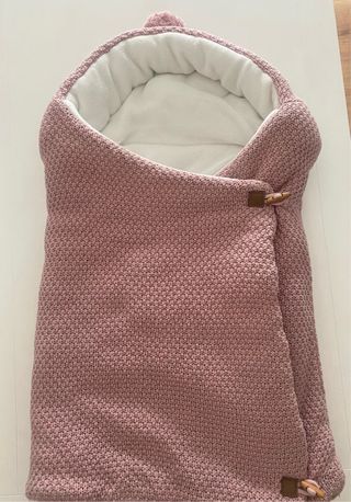 Saco Carrito Bebé Rosa Tejido Calentito