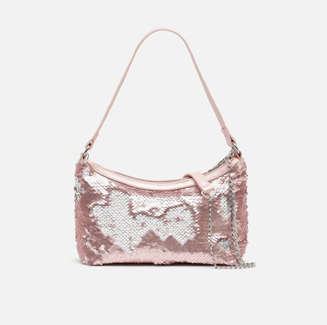 Bolso rosa y plateado