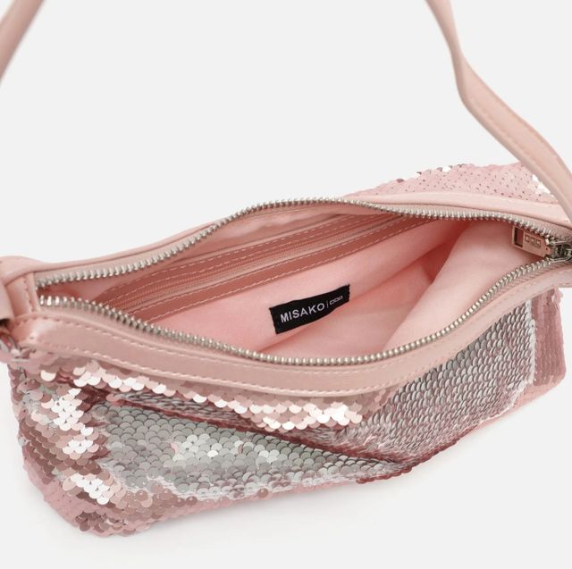 Bolso rosa y plateado