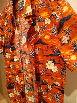 Camisa Hawaiana Roja Hombre Talla M