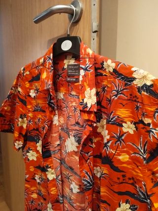 Camisa Hawaiana Roja Hombre Talla M