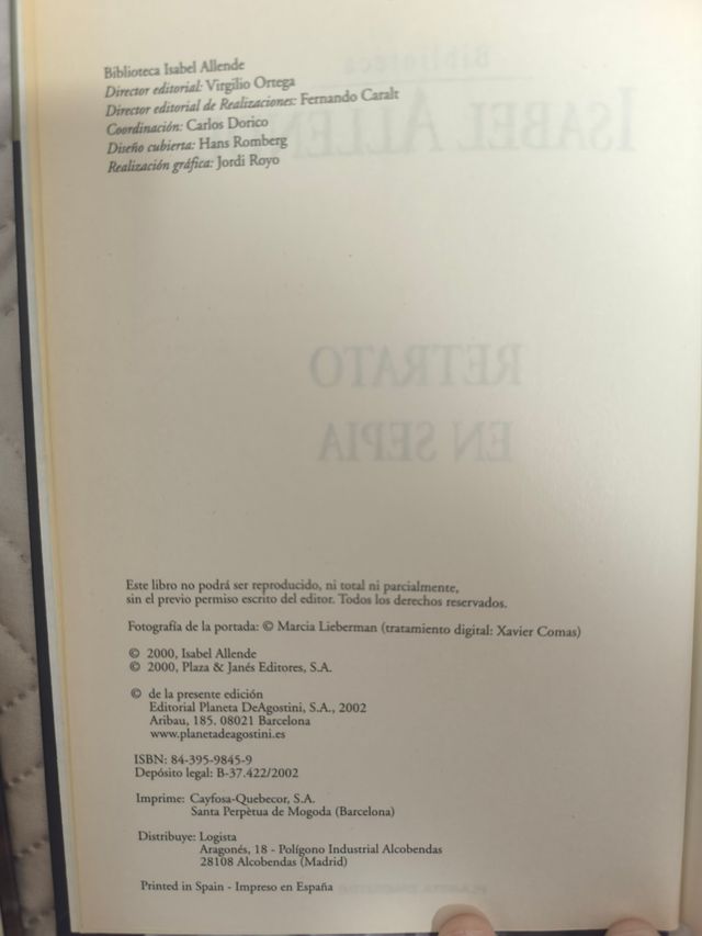 Retrato en sepia de Isabel Allende