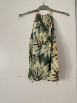 Top Halter Beige y Turquesa