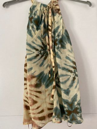 Top Halter Beige y Turquesa