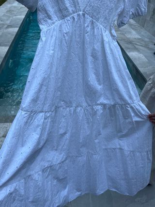 Vestido Zara Blanco Manga Corta