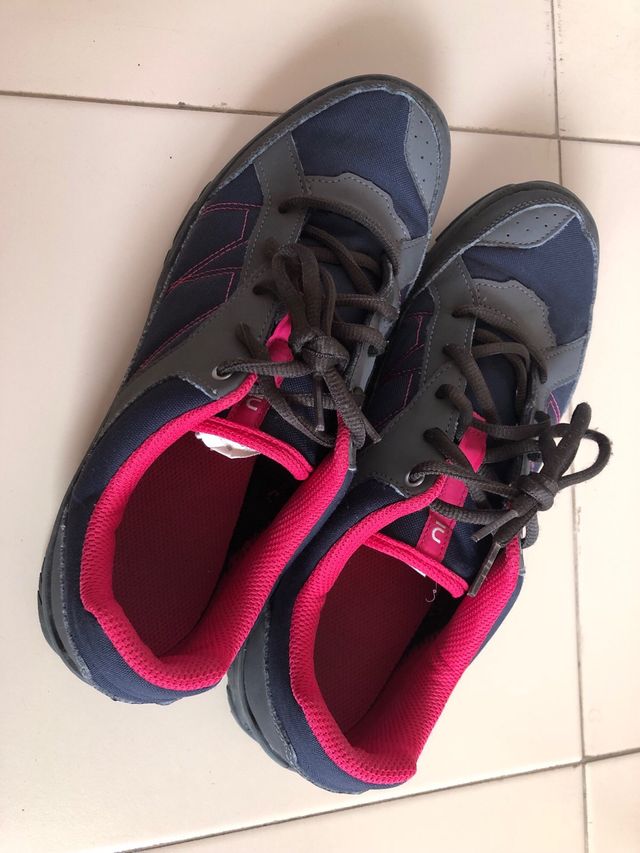 Tenis Quechua NH100 Azul/Gris/Fucsia