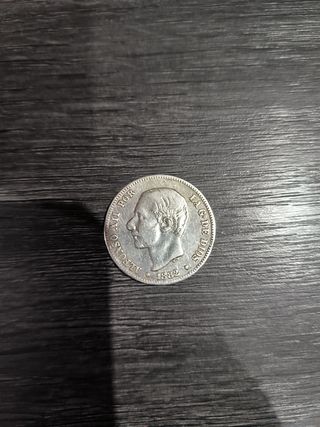 Moneda Plata Alfonso XII 2 Pesetas 1882