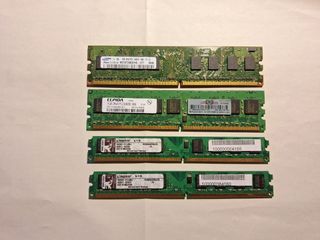 Lote de 4 memorias RAM de 1 y 2 Gb