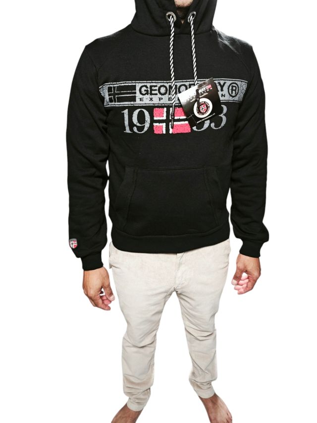 Sudadera Geographical Norway Negra Talla S