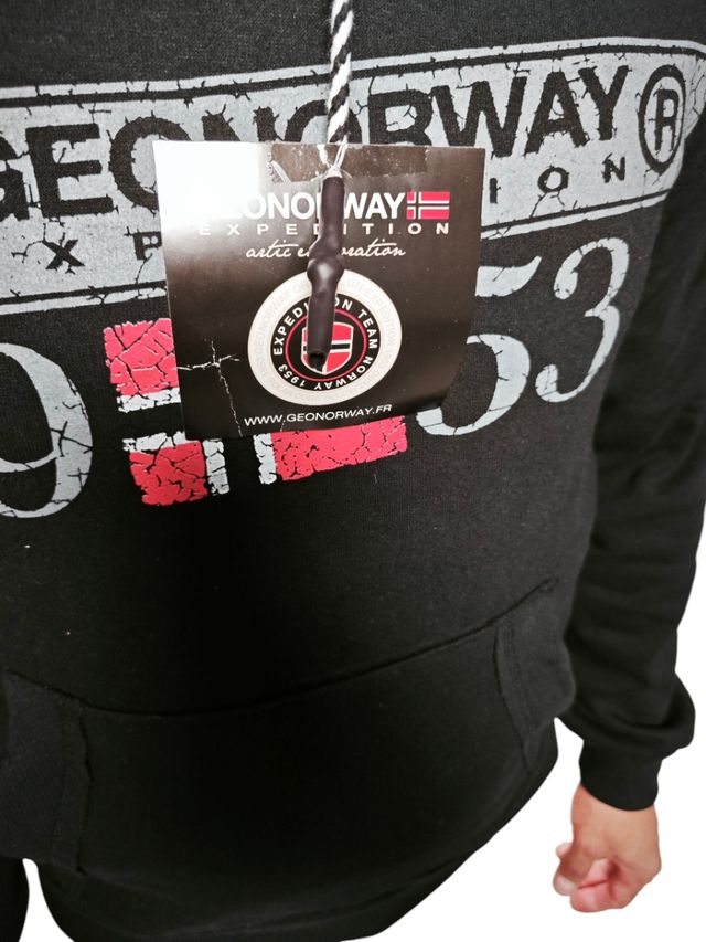 Sudadera Geographical Norway Negra Talla S