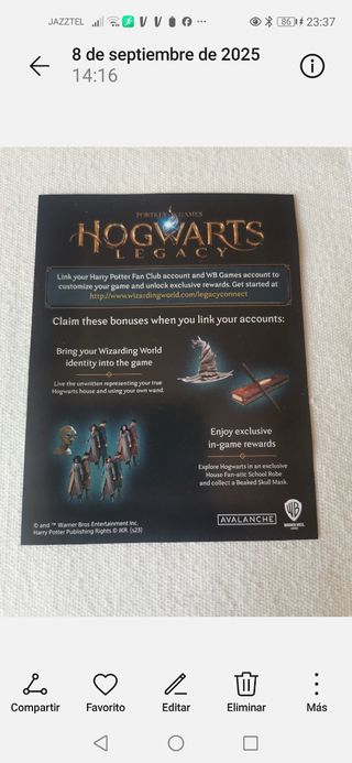 Juego Nintendo Switch Hogwarts Legacy