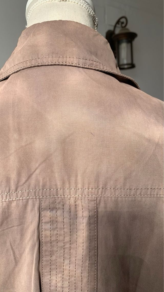 Chaquetón marrón con cinturón - XL