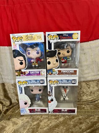 Funko Pop Disney: Gaston, Pinocho, Elsa, Olaf