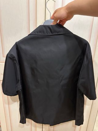 Camicia Prada maniche corte Re-Nylon nera