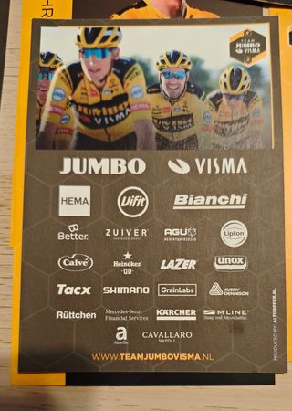 Tarjetas Jumbo Visma Ciclismo  Roglic
Vingegaard.