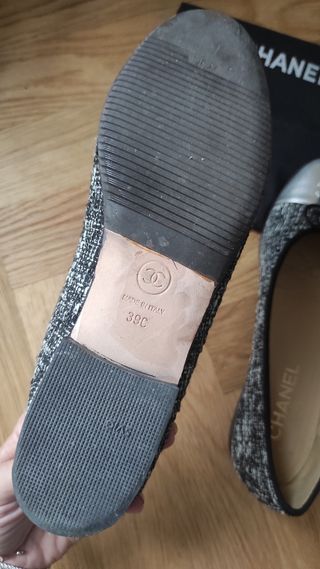 Chanel ballerine nere e argento