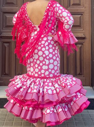 Traje de flamenca con flecos talla 40-42 