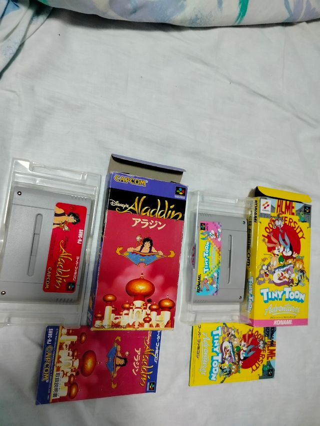 Lote Super Famicom Aladdin y Tiny Toon