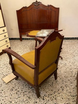 Sillón Vintage Amarillo y Madera