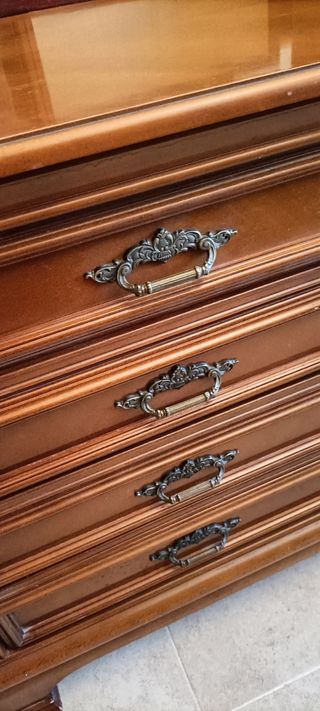 Conjunto 2 Mesitas Noche Clásicas Madera Mármol