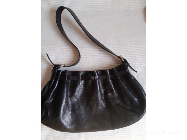 Bolso de piel auténtica negro