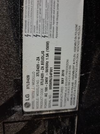 Televisión LG Negra