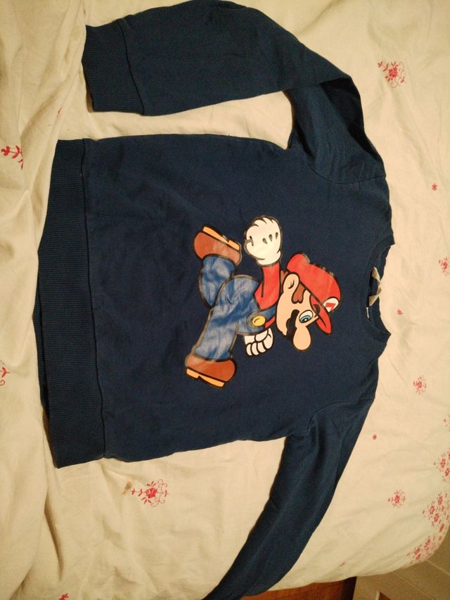 Jersey Azul Oscuro con estampado  Mario Bros.