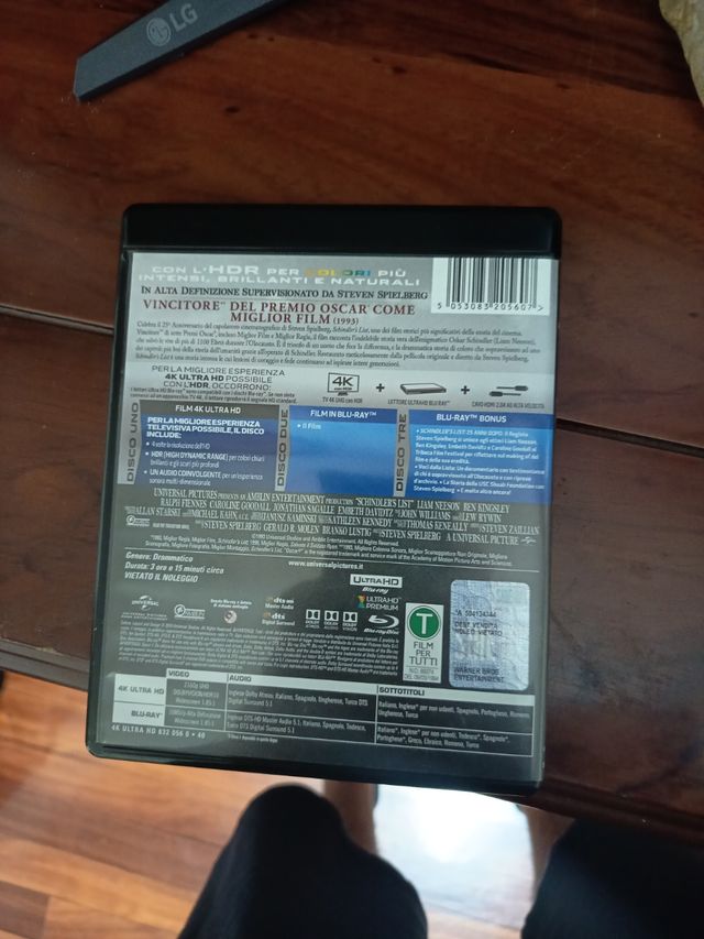 L'elenco dei Blu-ray Schindler 4K Ultra HD