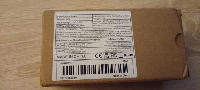 Radio emergencias NUEVA (luz, p.solar,manivela)