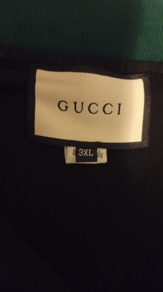 Polo Gucci Negro Rayas Rojas y Verdes