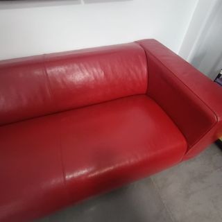 Sofá de Piel Rojo Ikea