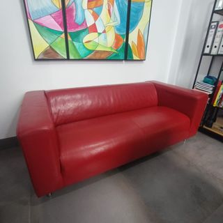 Sofá de Piel Rojo Ikea