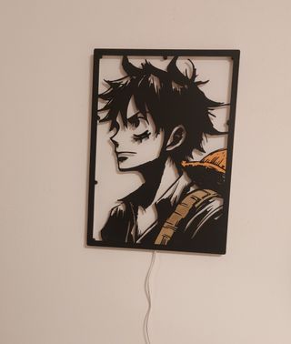 One piece immagine di luffy con luce a led