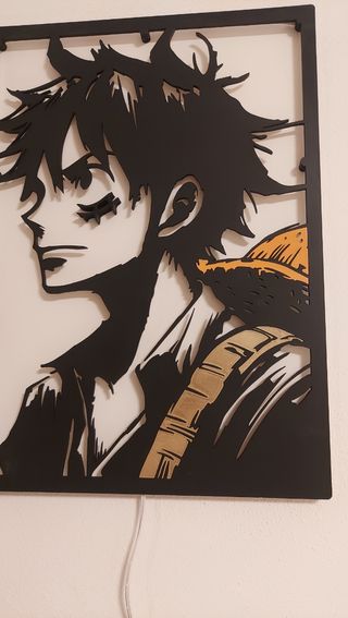One piece immagine di luffy con luce a led