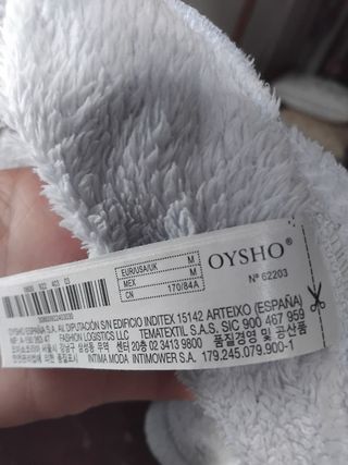 Bata Unicornio Terciopelo Oysho Azul