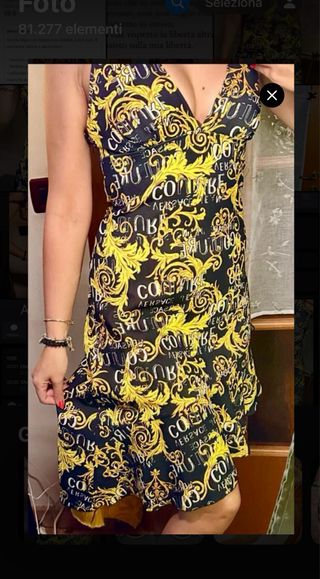 Abito Versace Jeans Couture nero e oro