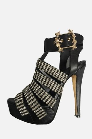 Zapatos de fiesta negros con pedrería