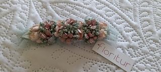 Broche y diadema comunión flores