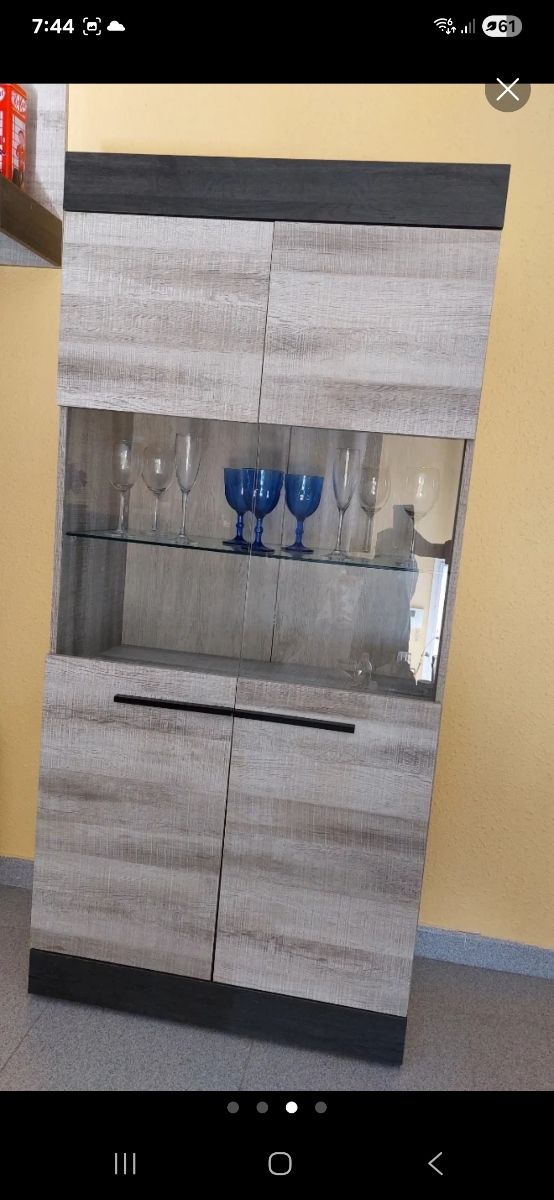 Vitrina Comedor Madera y Cristal