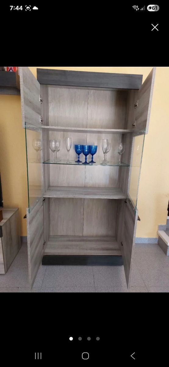 Vitrina Comedor Madera y Cristal