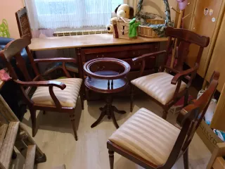 Sillas de comedor de madera y tela OFERTAA!