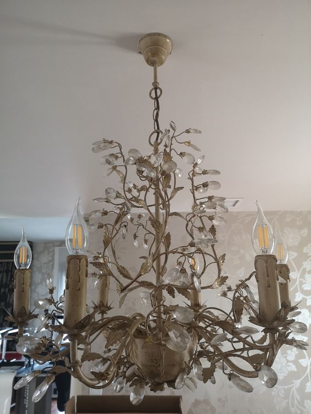 Lámpara Techo estilo Vintage con Cristales 