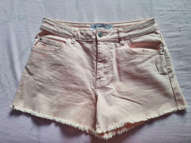 Pantalones cortos shorts vaqueros rosa claro