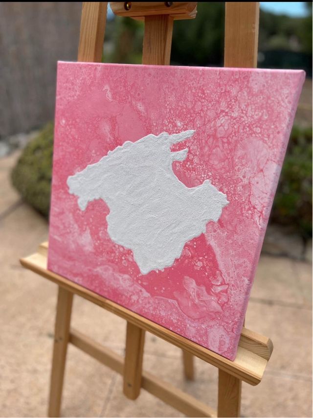 Cuadro Mallorca Rosa/Blanco 40x40 cm Relief