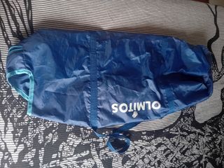 Cuna de viaje azul y verde