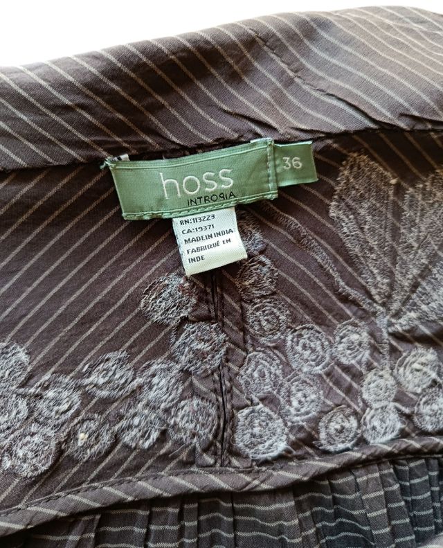 Camisa Hoss Intropia Talla 36 Marrón Rayas