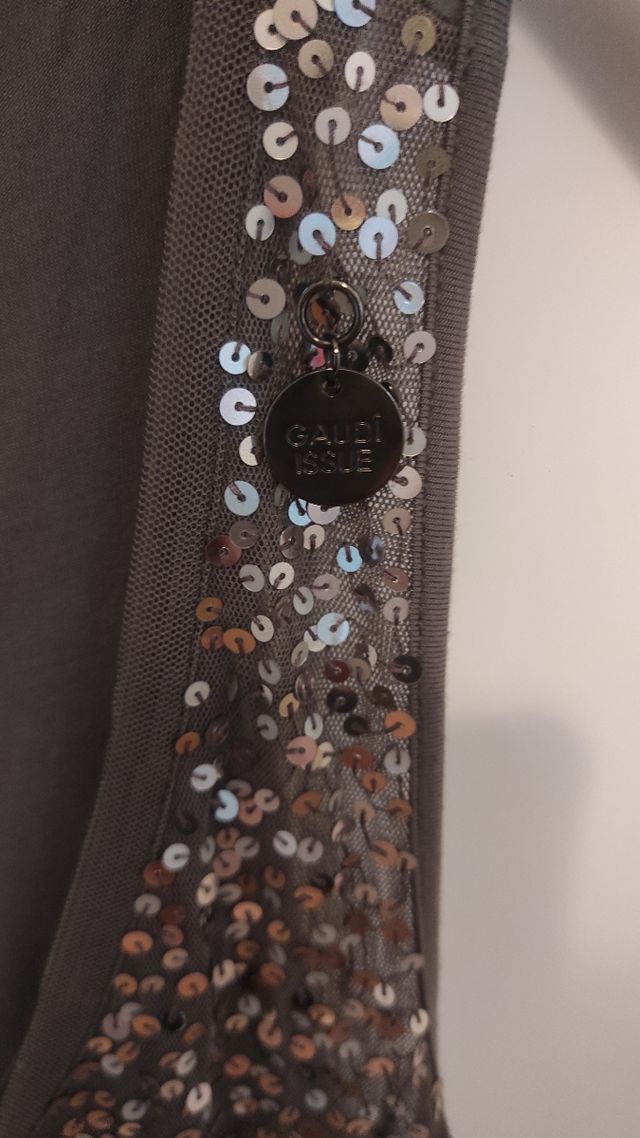 Canotta Gaudí con paillettes marrone