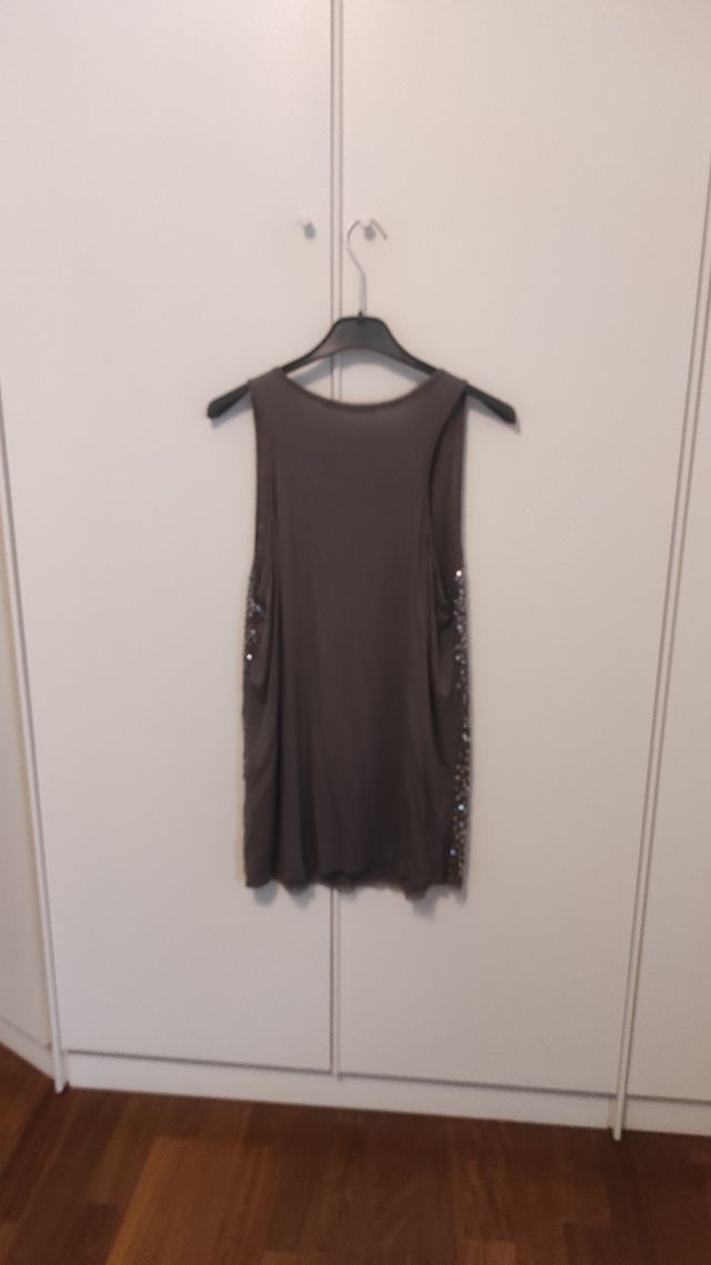 Canotta Gaudí con paillettes marrone